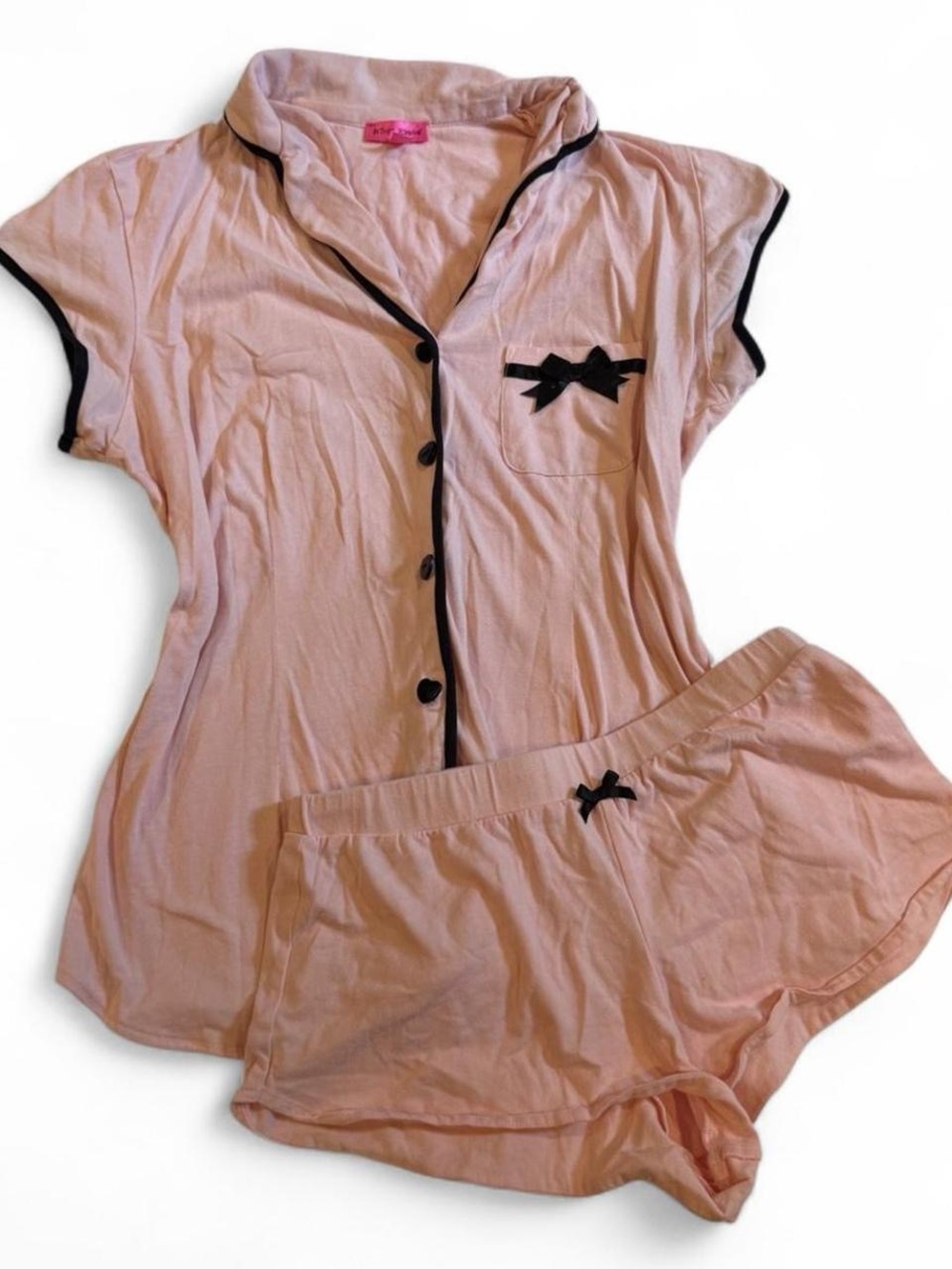 Y2K Betsey Johnson Pale Pink Pyjama Set